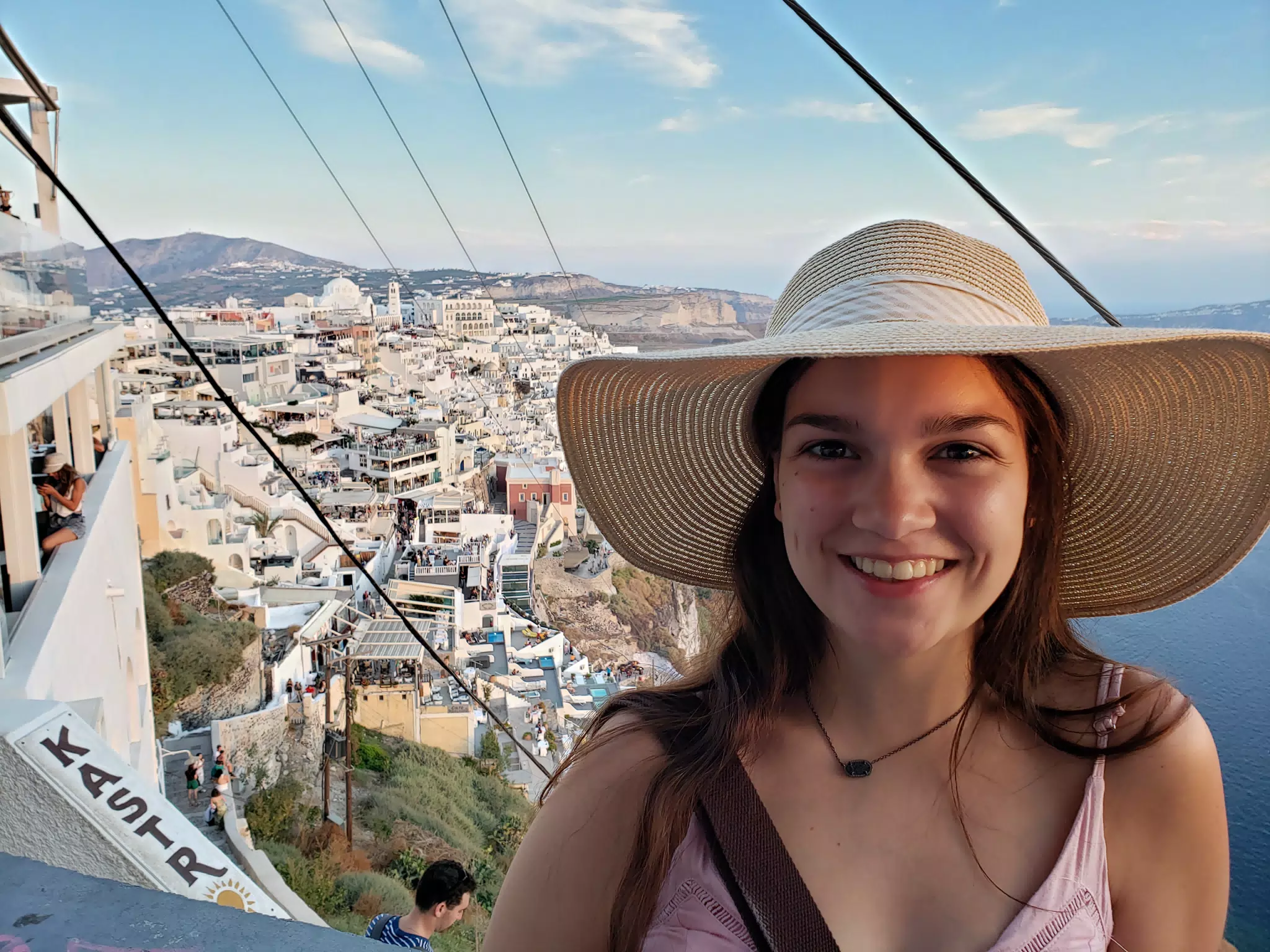 Emily in Thira, Santorini