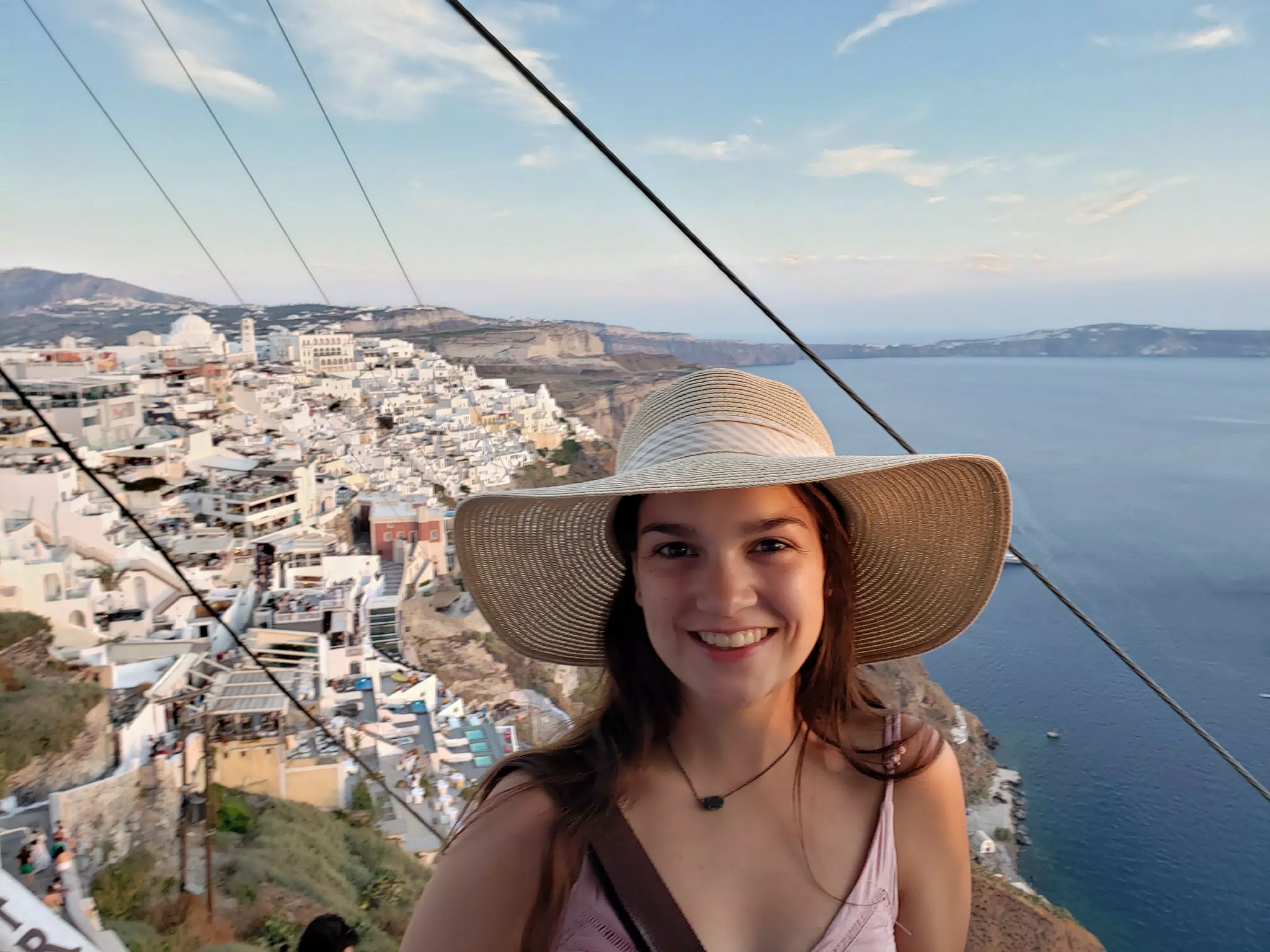 Emily in Thira, Santorini