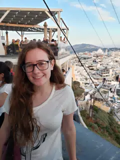 Madeline in Thira, Santorini