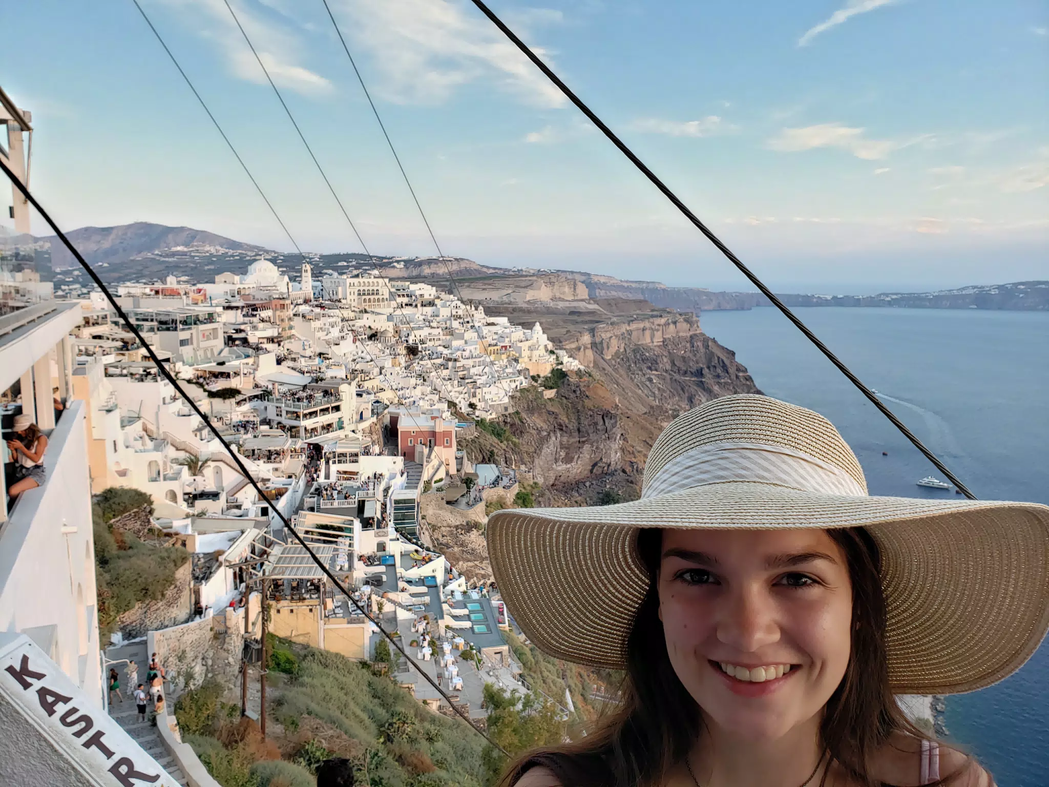 Emily in Thira, Santorini