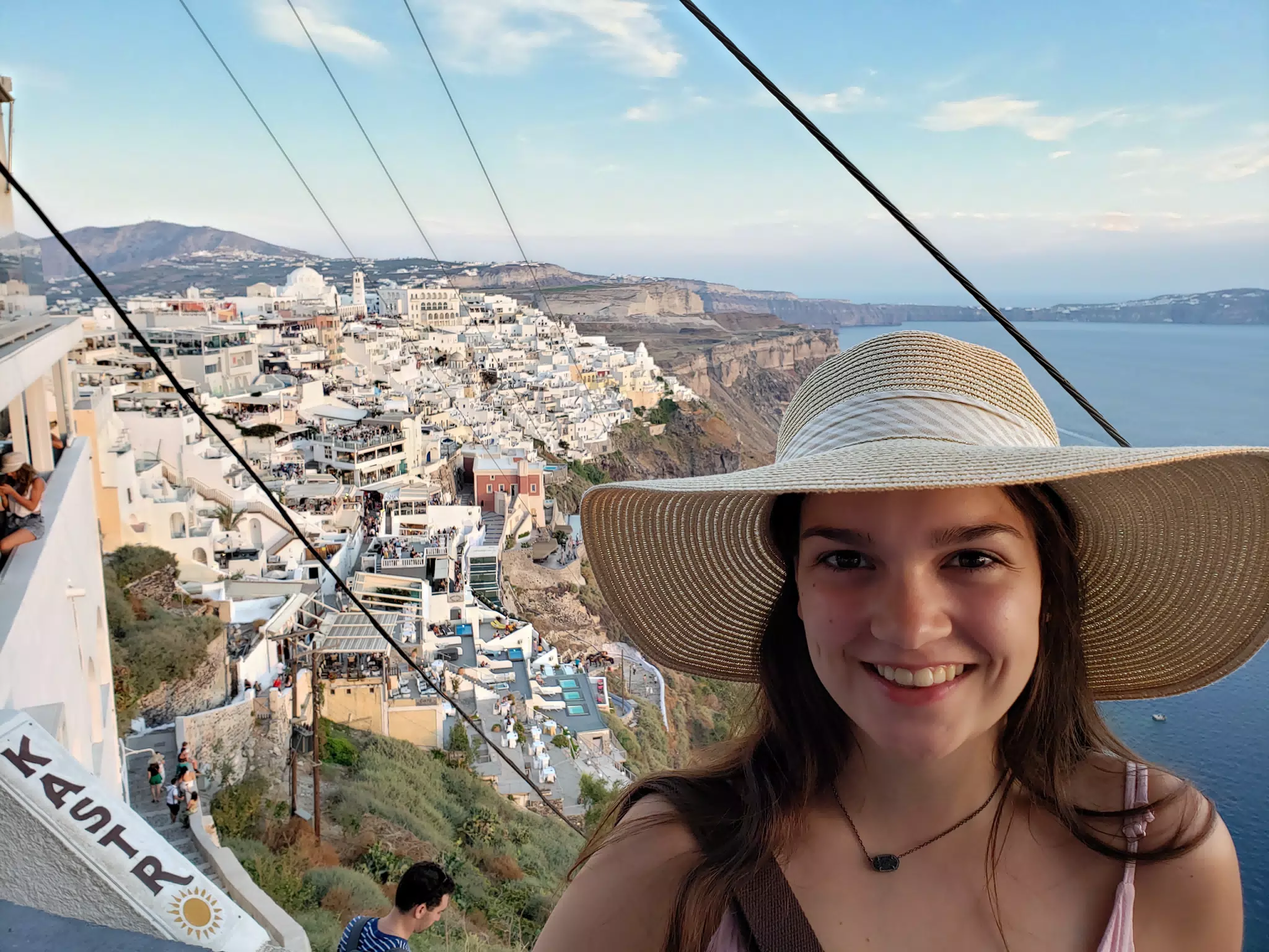 Emily in Thira, Santorini