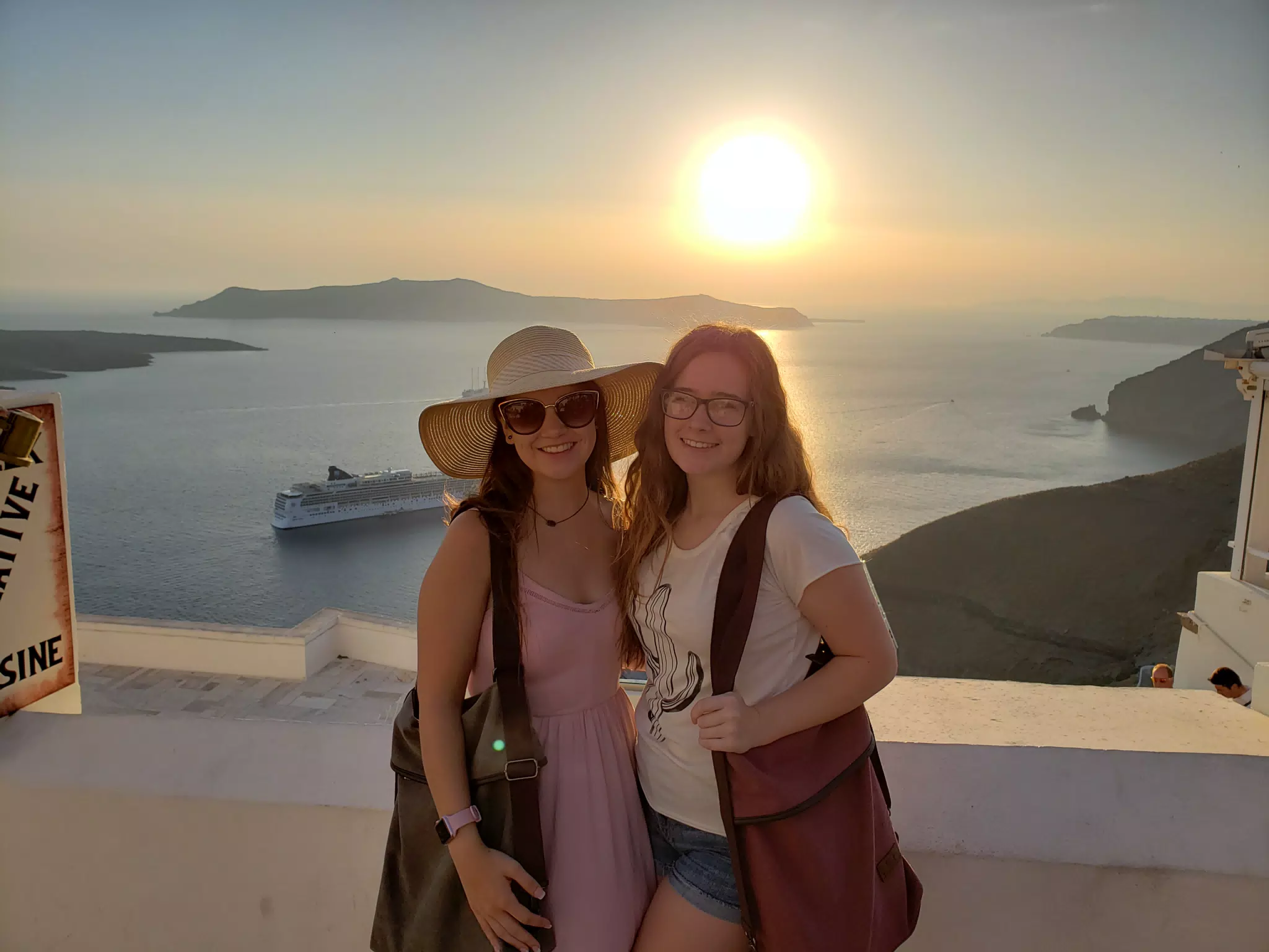 Sunset and Girls on Santorini