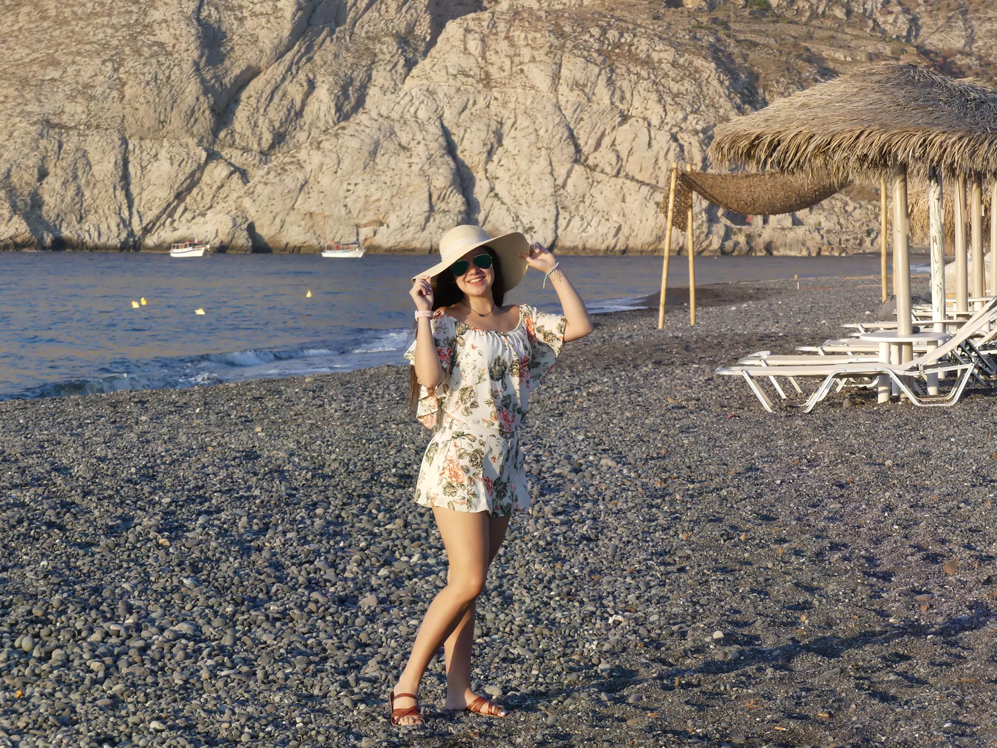 Emily with Hat on Beach
