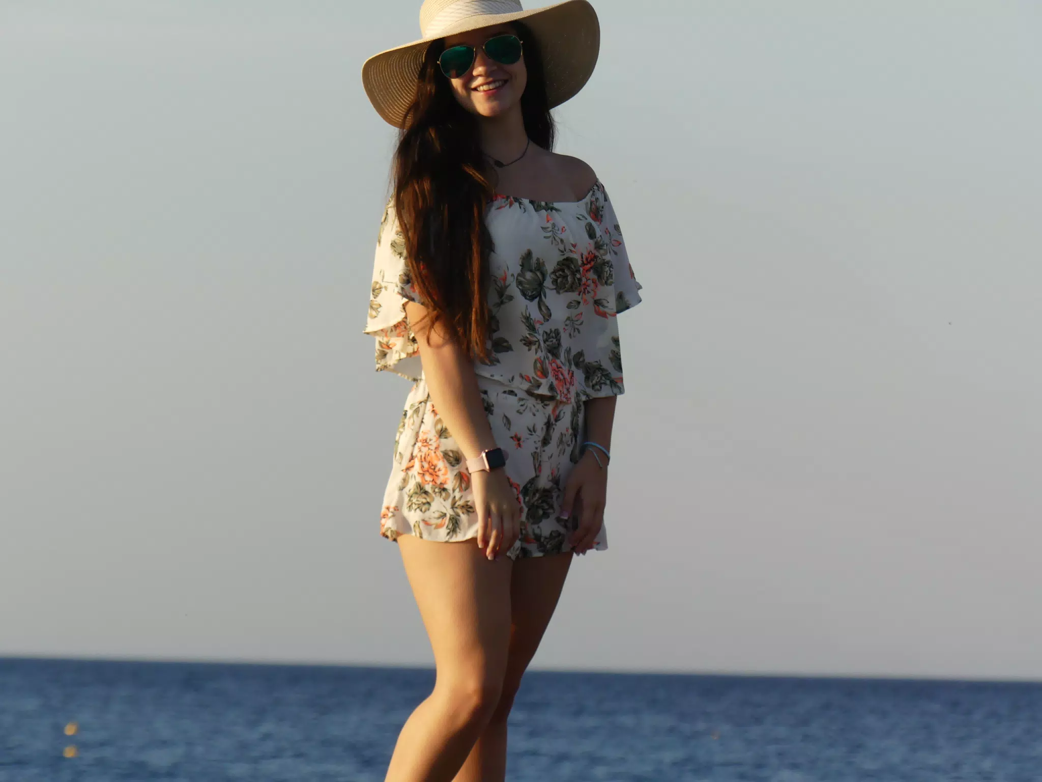 Emily Grice on the Rocks on Santorini