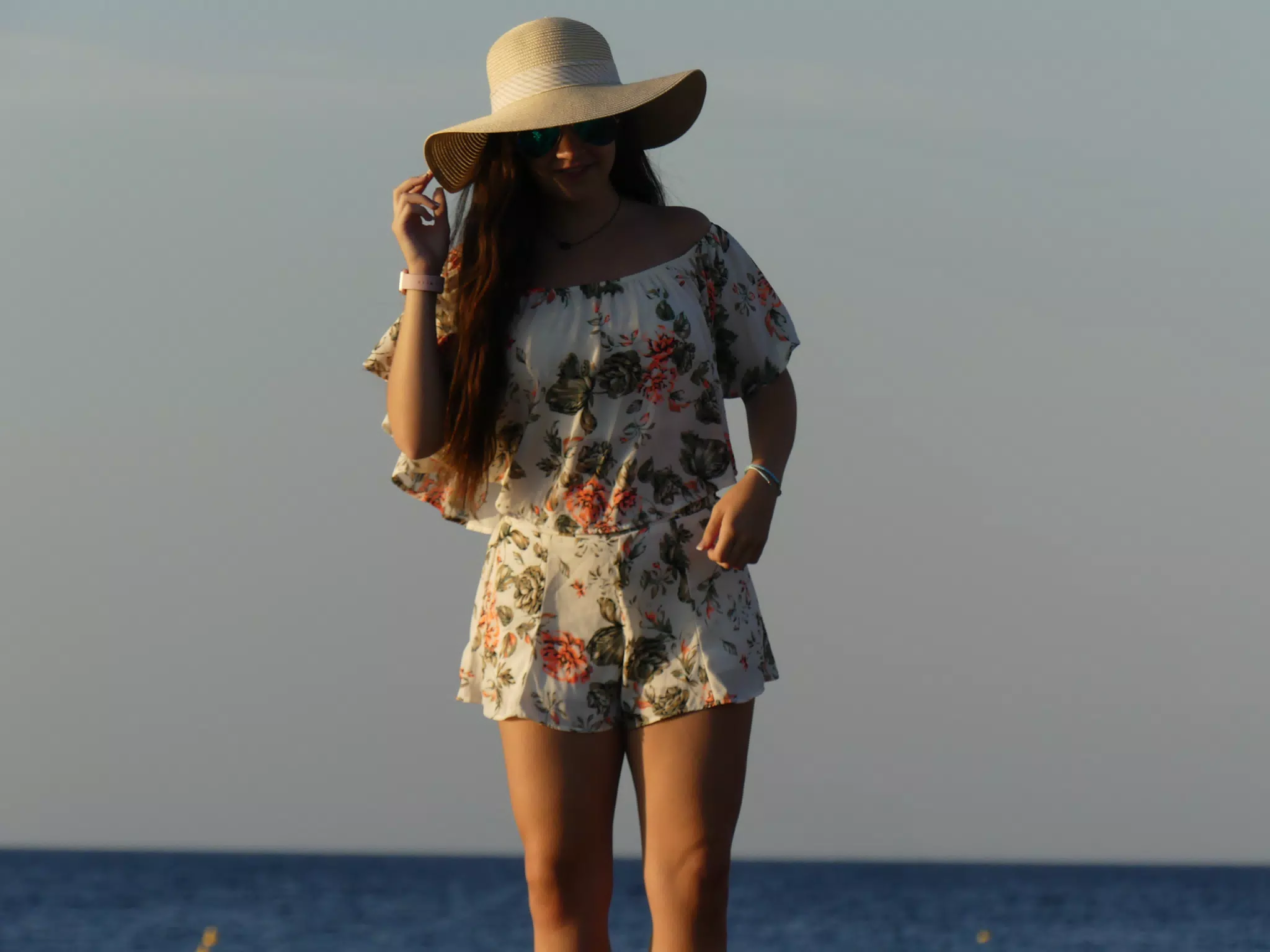 Emily on the Rocks on Santorini