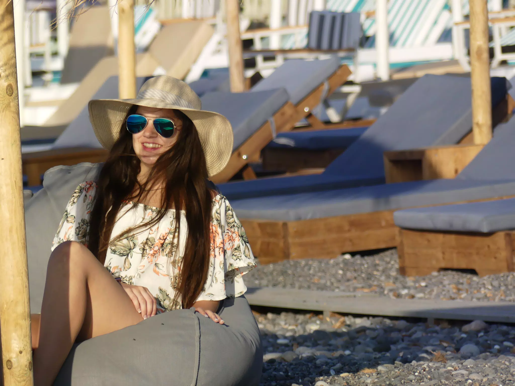 Girl on Beach Cushion