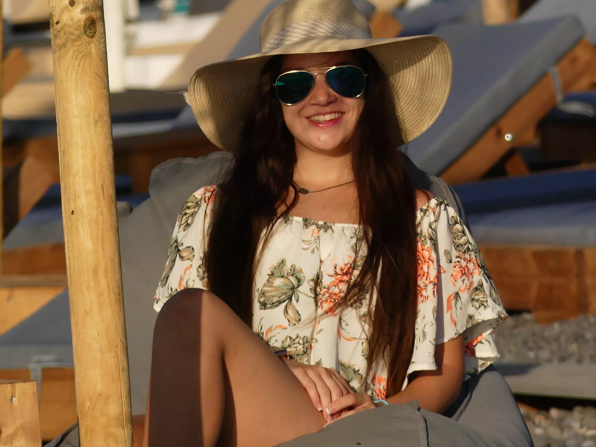 Girl on Beach Cushion