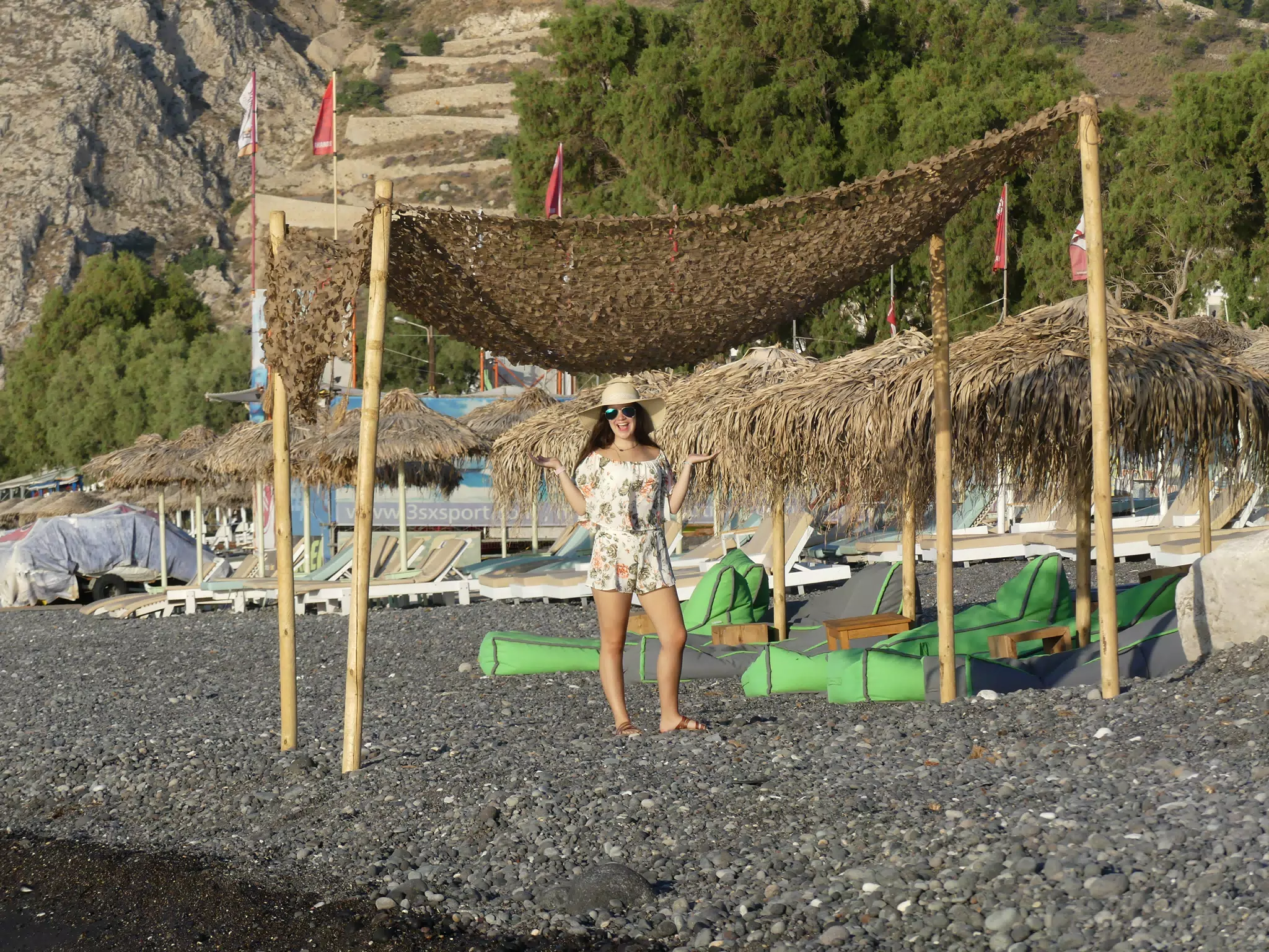 Emily on Kamari Beach