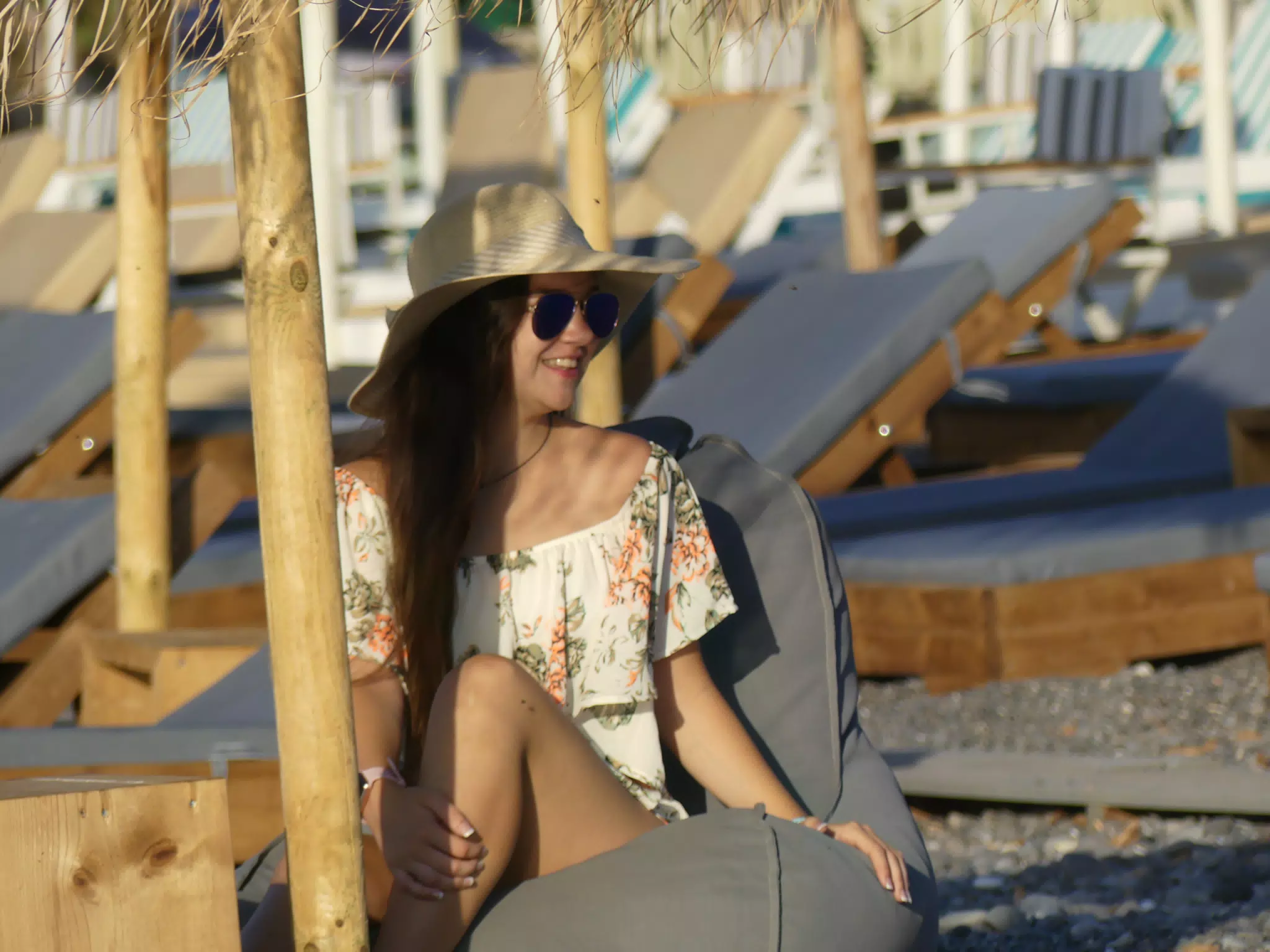 Girl on Beach Cushion