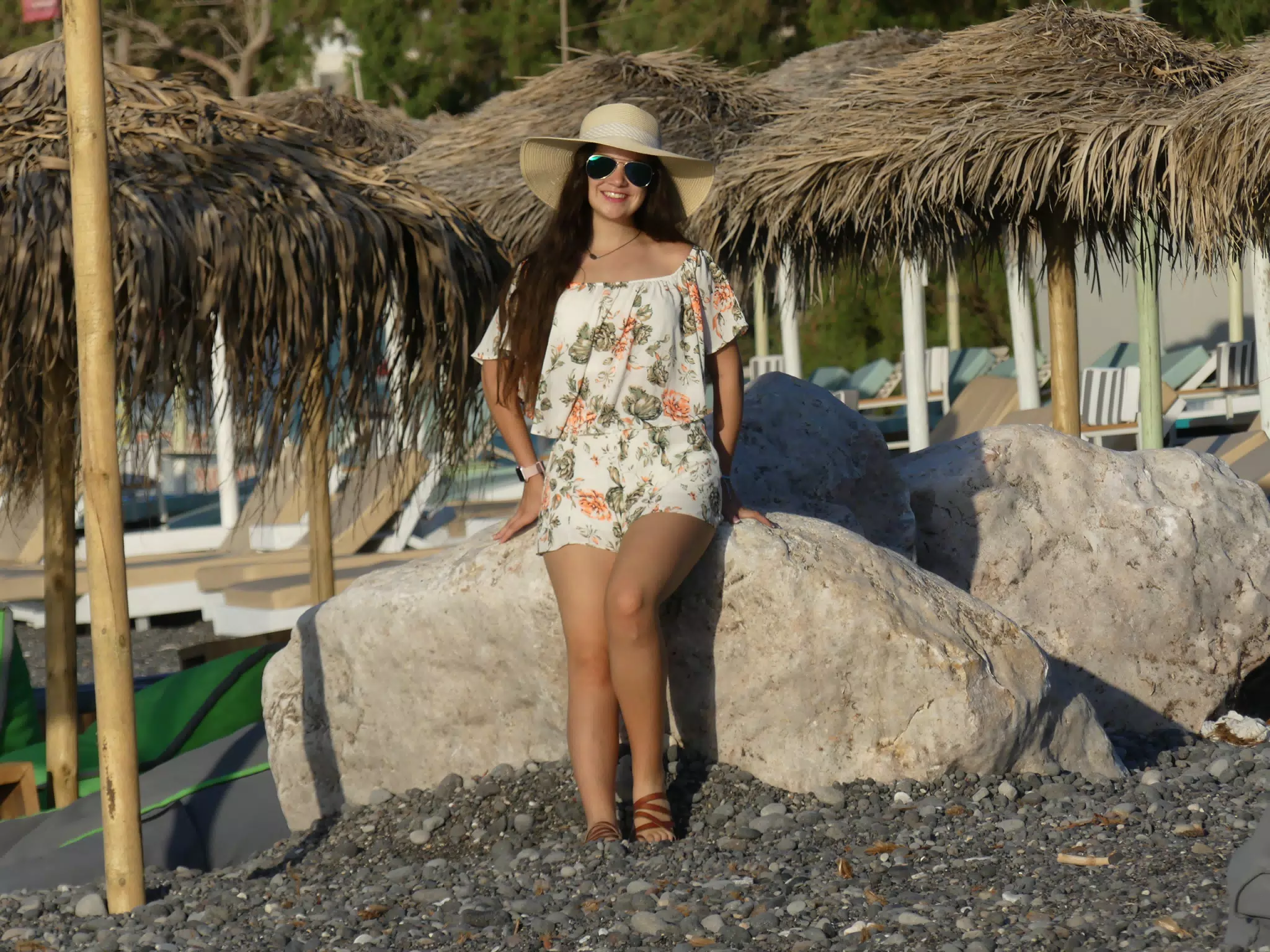 Girl on Rocks on Beach