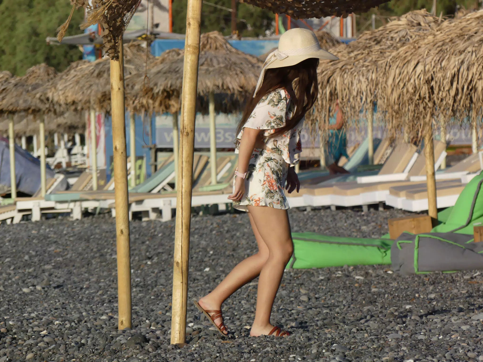 Girl Walking on Beach