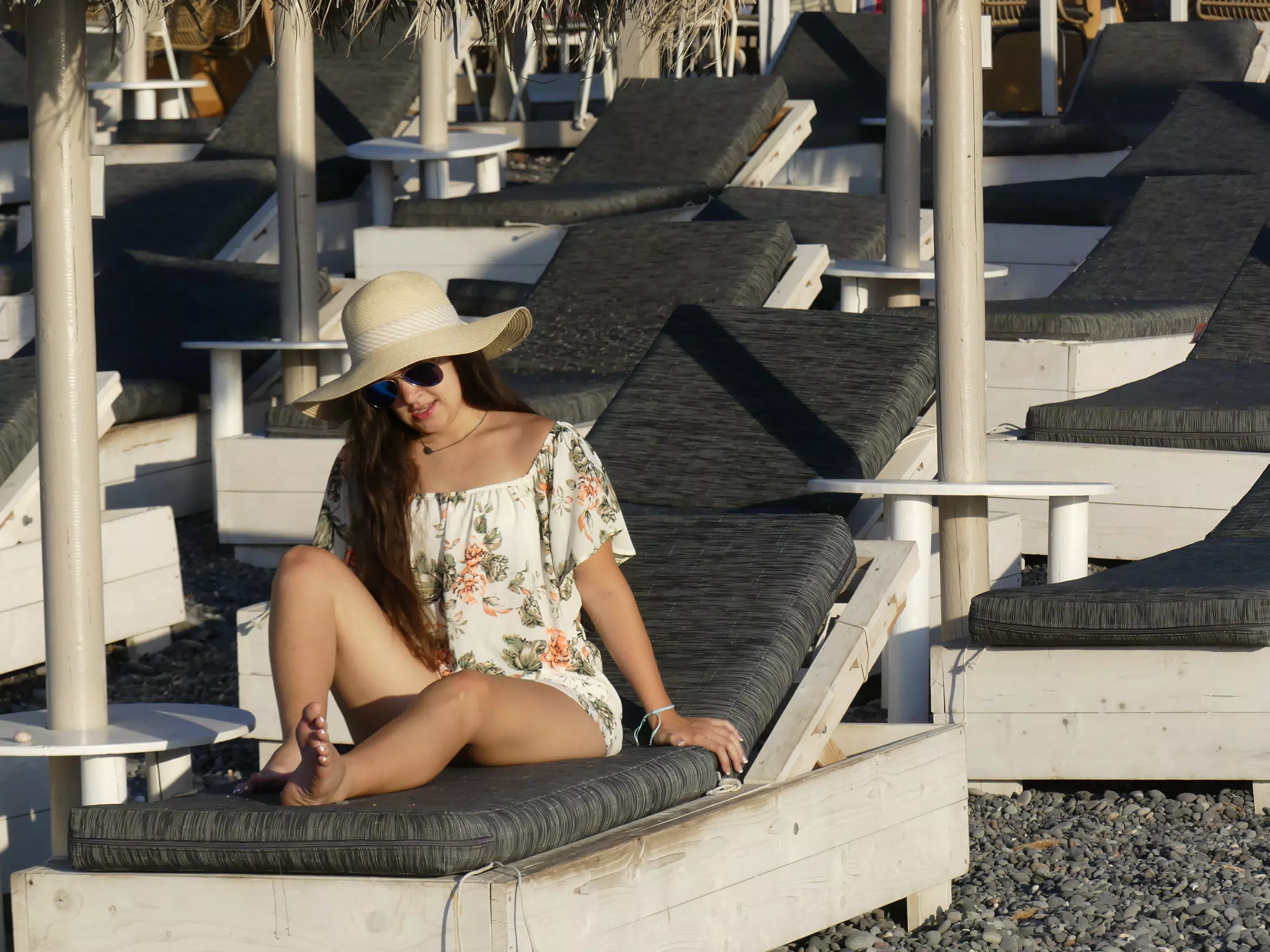 Girl Checking Her Feet