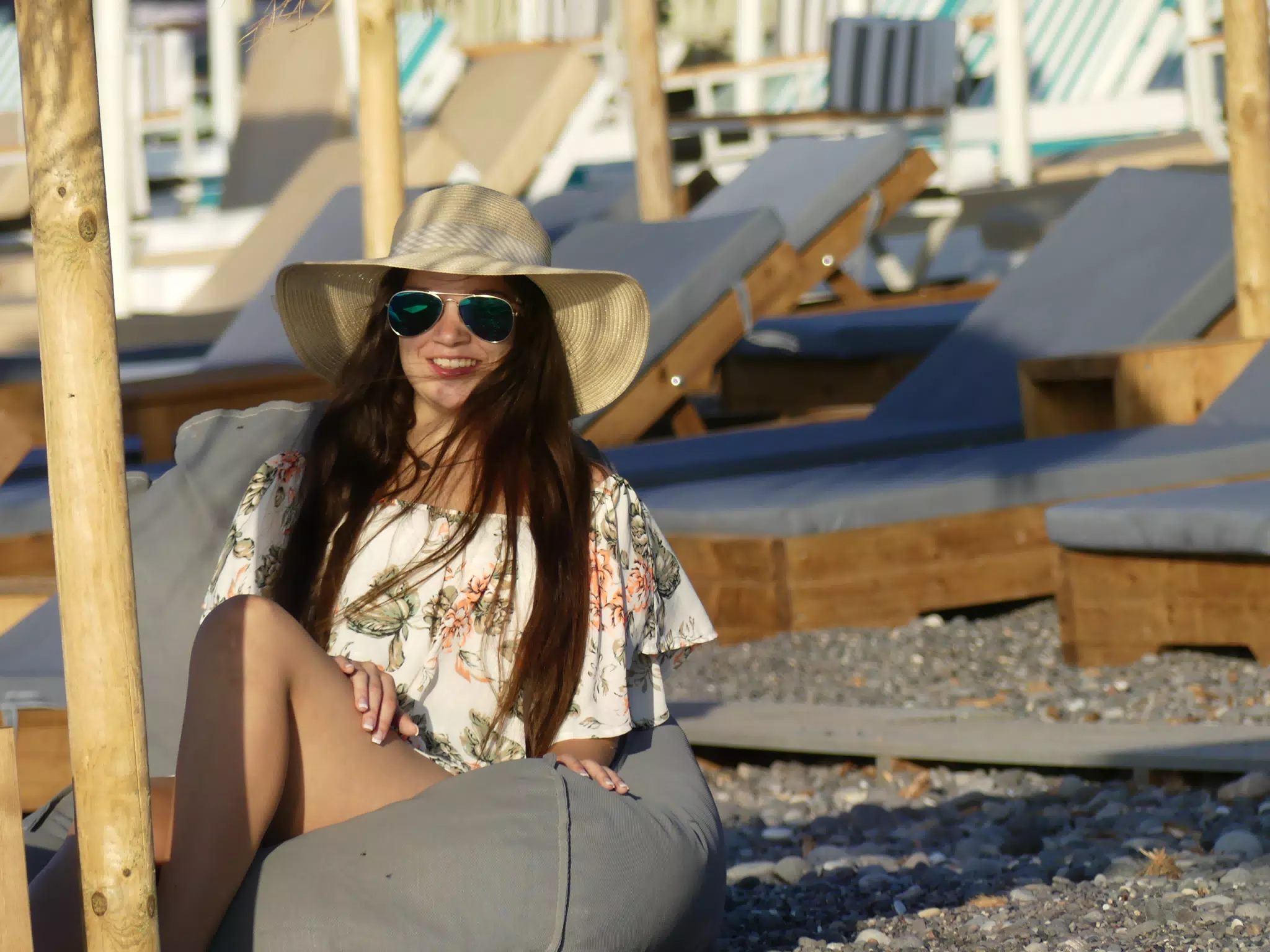 Girl on Beach Cushion