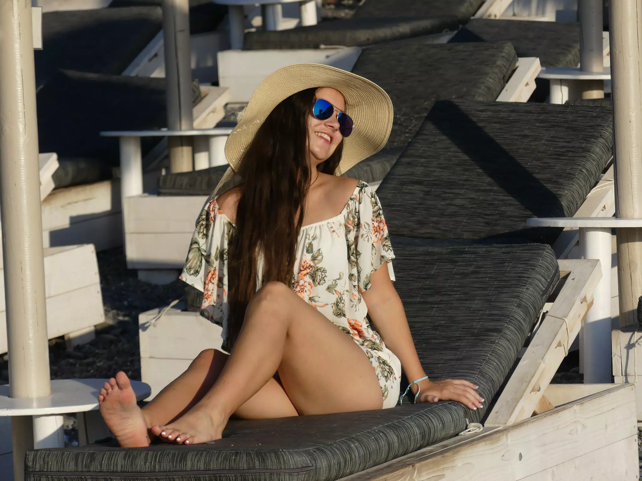 Emily on Kamari Beach