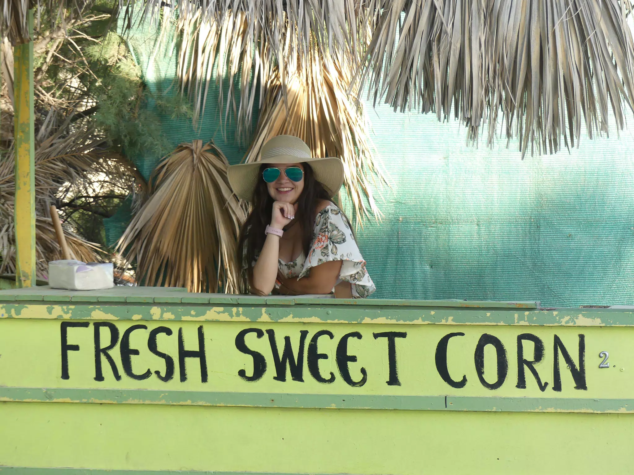 Girl Selling Corn on Santorini