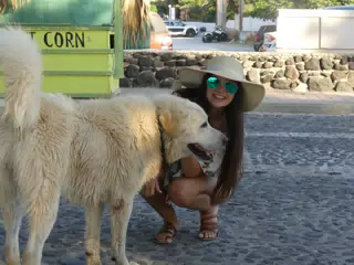 Girl with Greek Dog