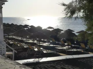 Sunrise Over Kamari Beach on Santorini