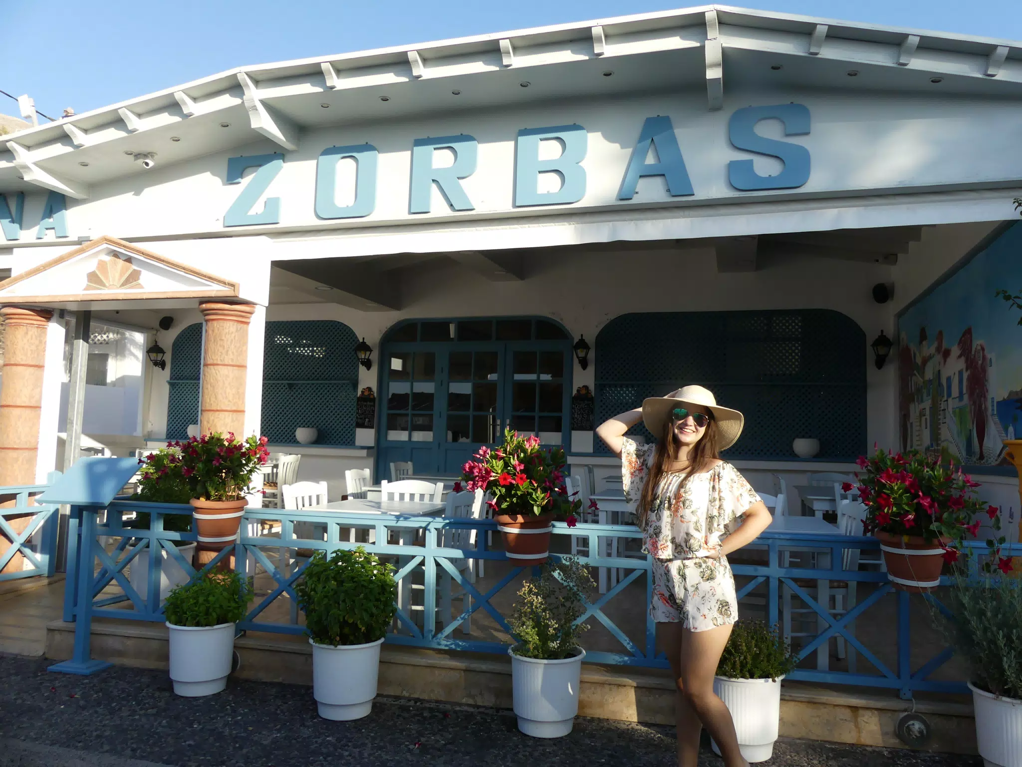 Teen Girl at Zorbas, Kamari, Santorini