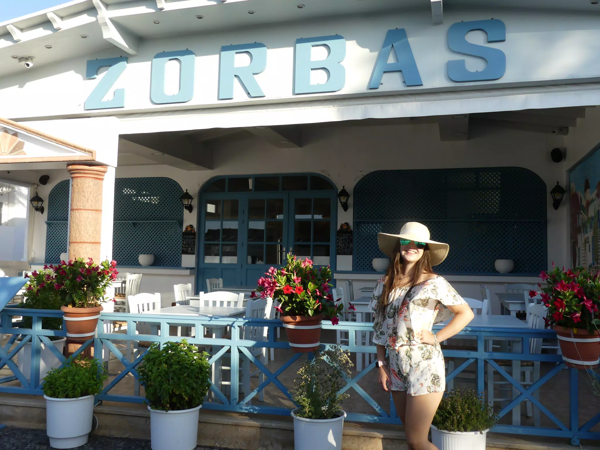 Teen Girl at Zorbas, Kamari, Santorini