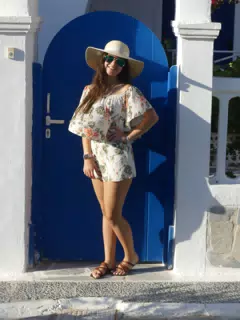 Emily in Front of Blue Door