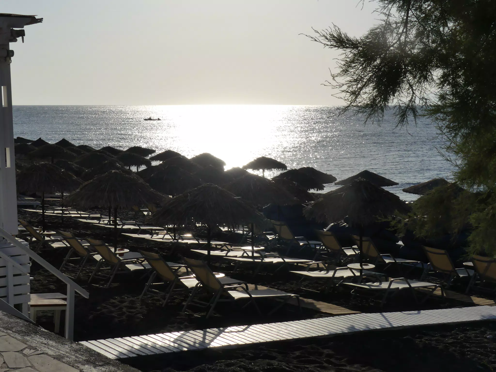 Sunrise Over Kamari Beach on Santorini