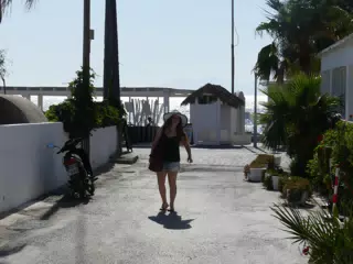 Madeline on Street in Kamari