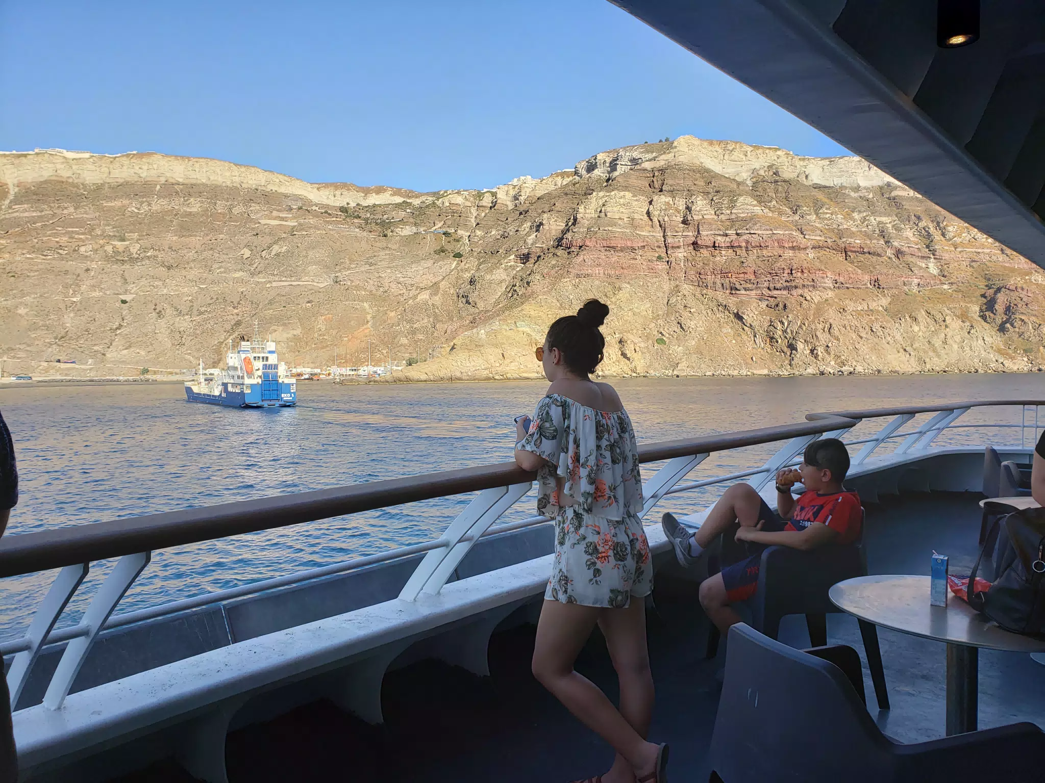 Emily Watching Santorini Fade Away