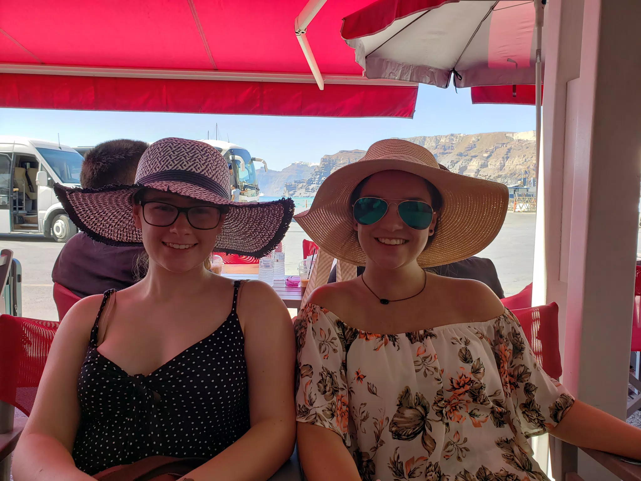 Sisters on Santorini