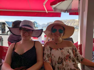 Sisters on Santorini