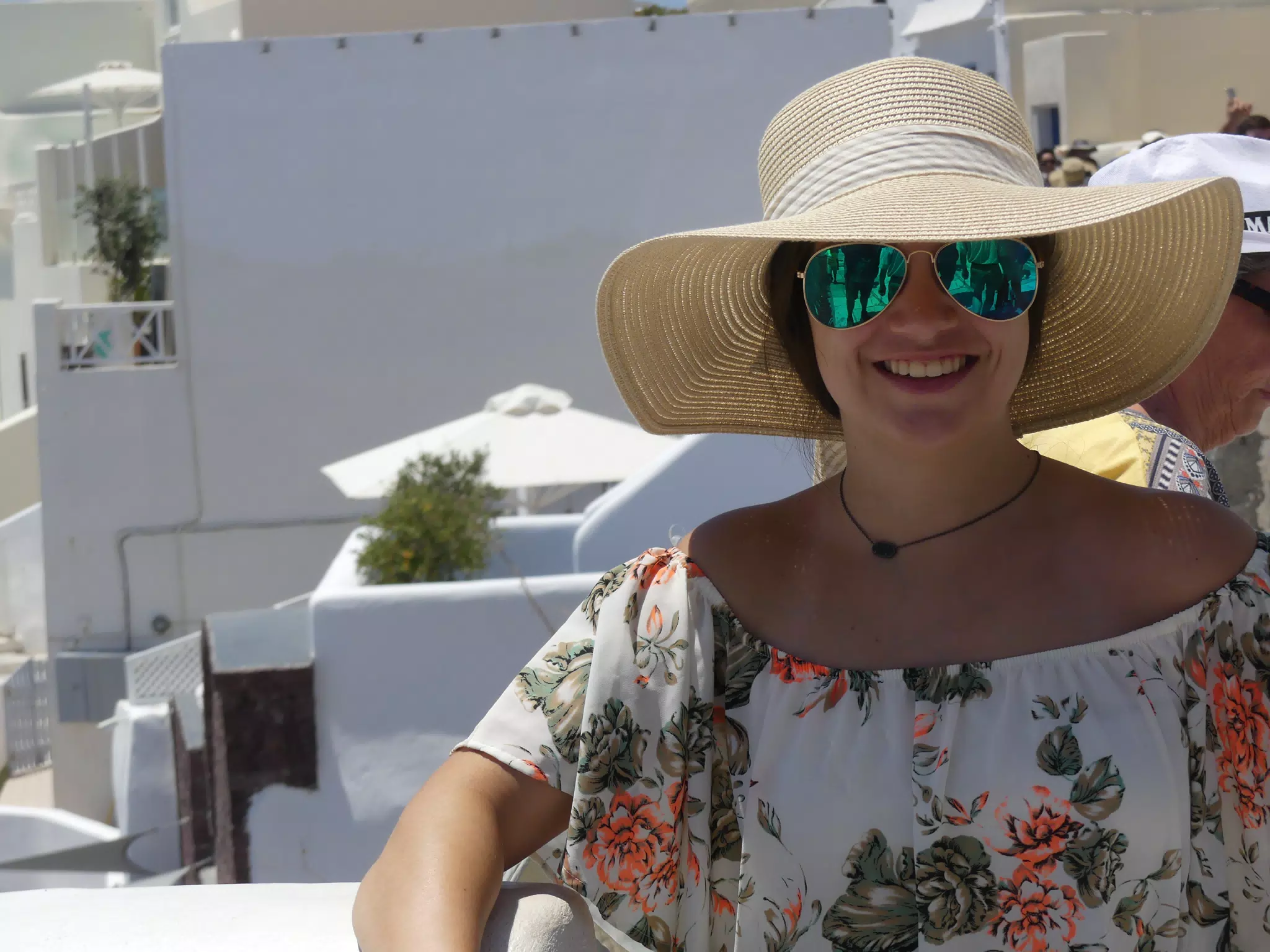Emily in Oia, Santorini