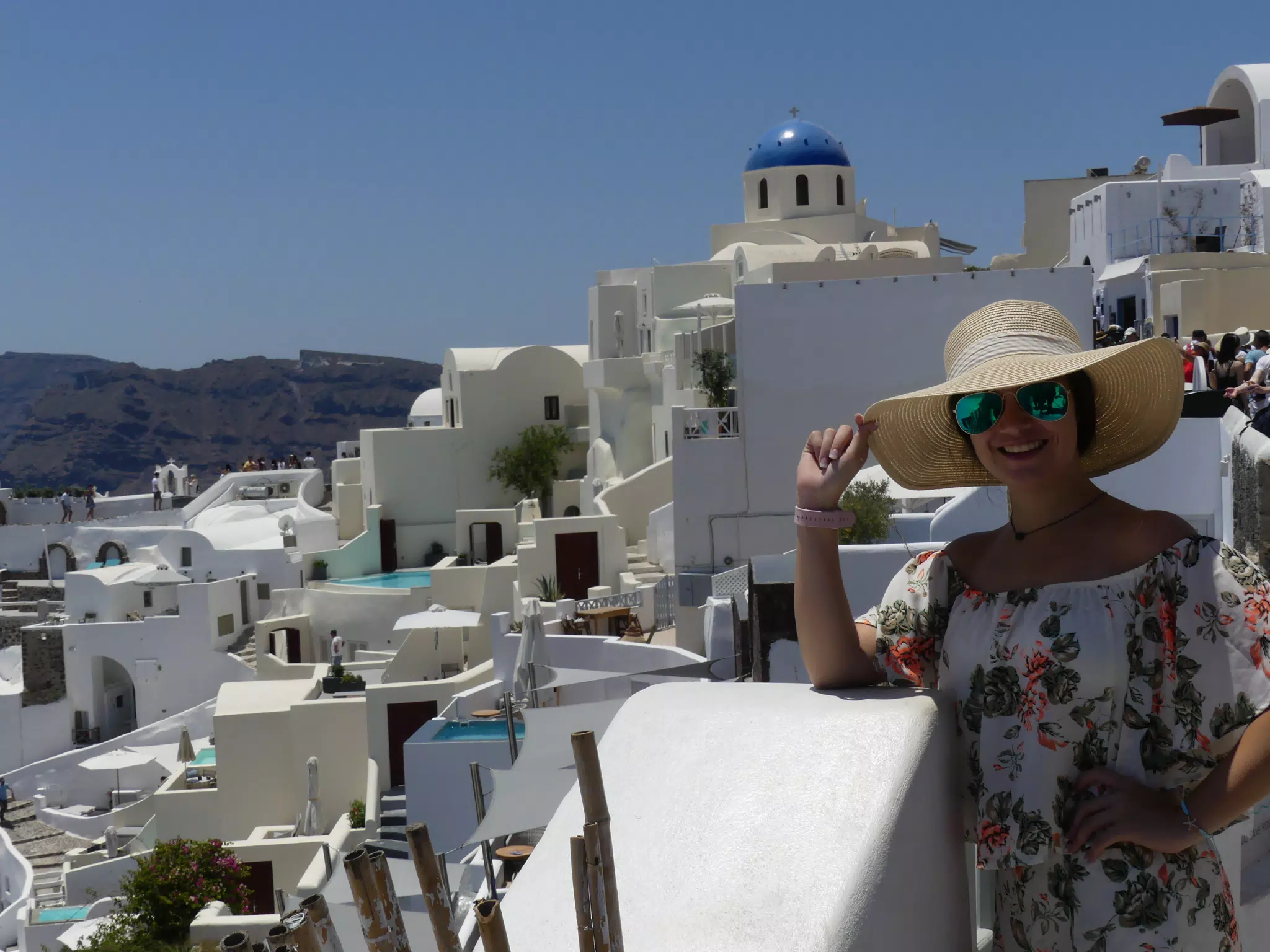 Emily in Oia, Santorini