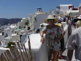 Emily in Oia, Santorini