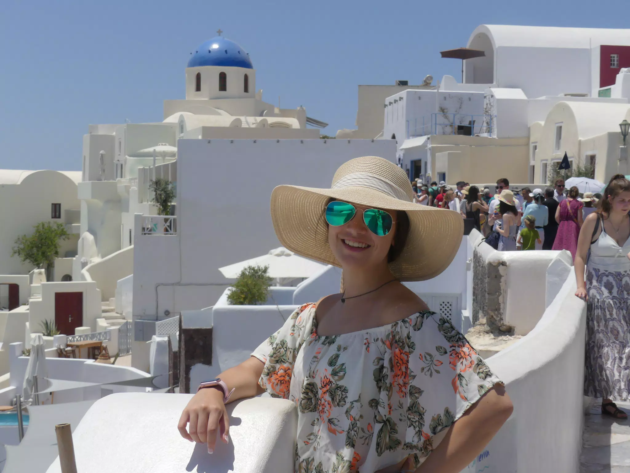 Emily in Oia, Santorini