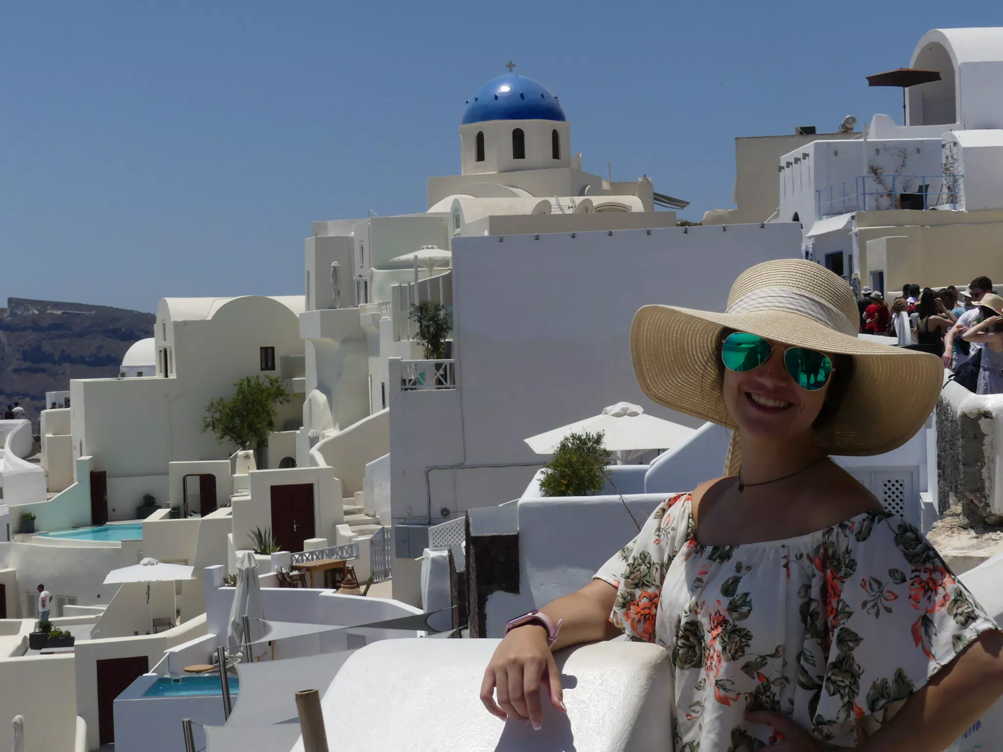 Emily in Oia, Santorini