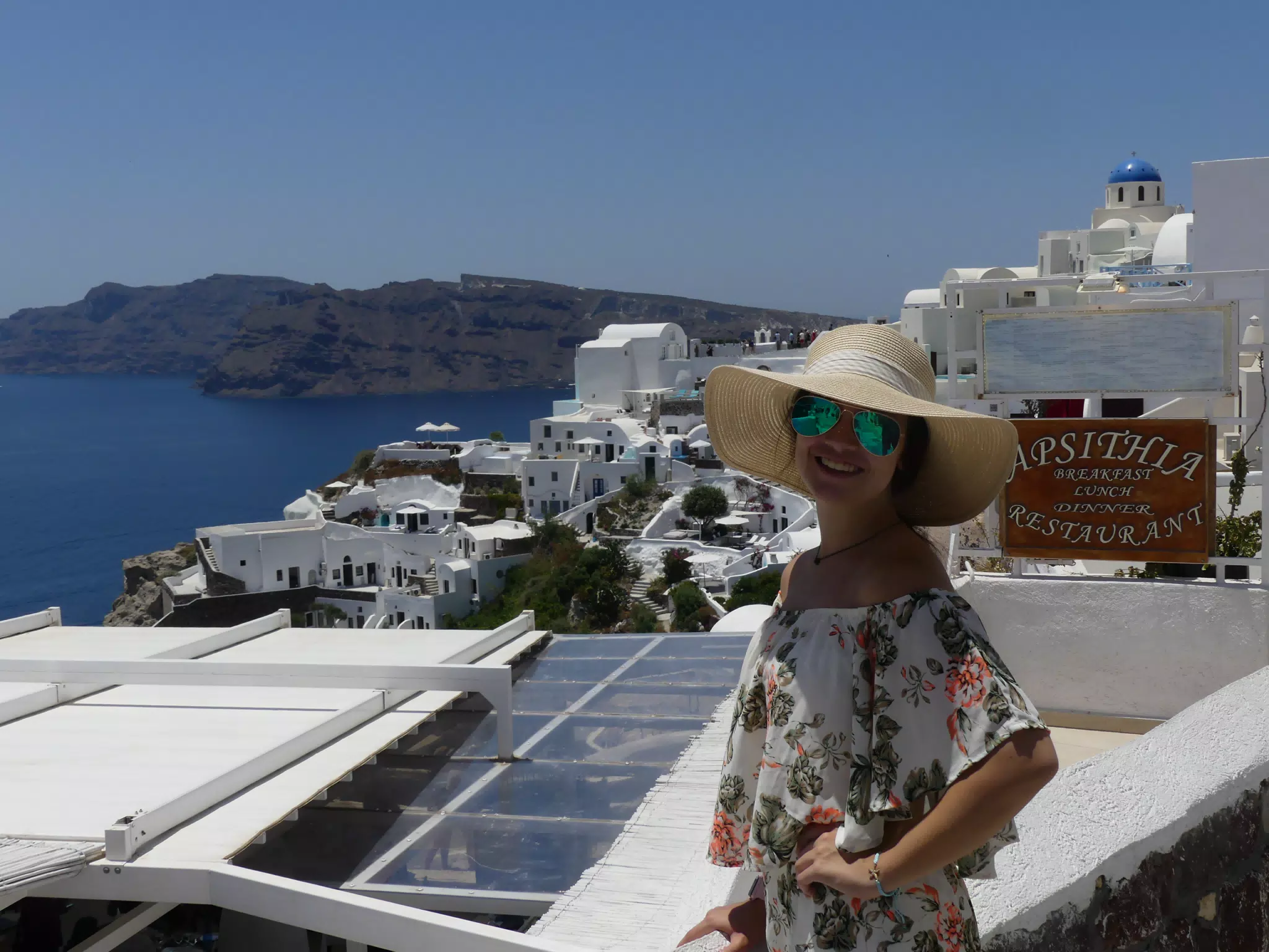 Emily in Oia, Santorini