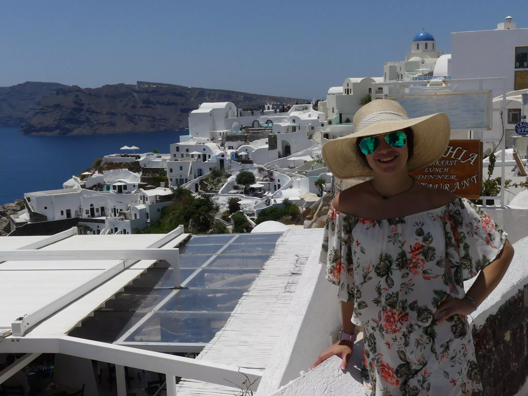 Emily in Oia, Santorini