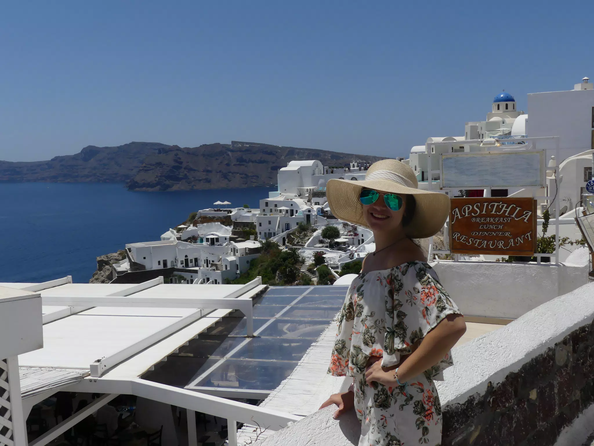 Emily in Oia, Santorini