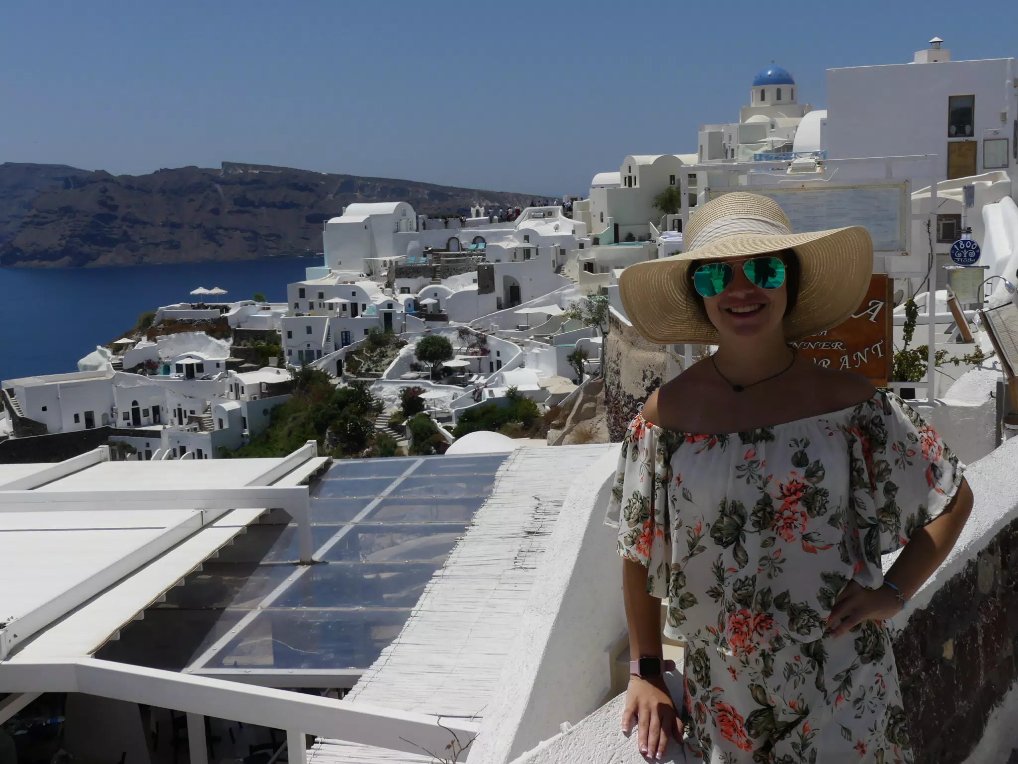 Emily in Oia, Santorini