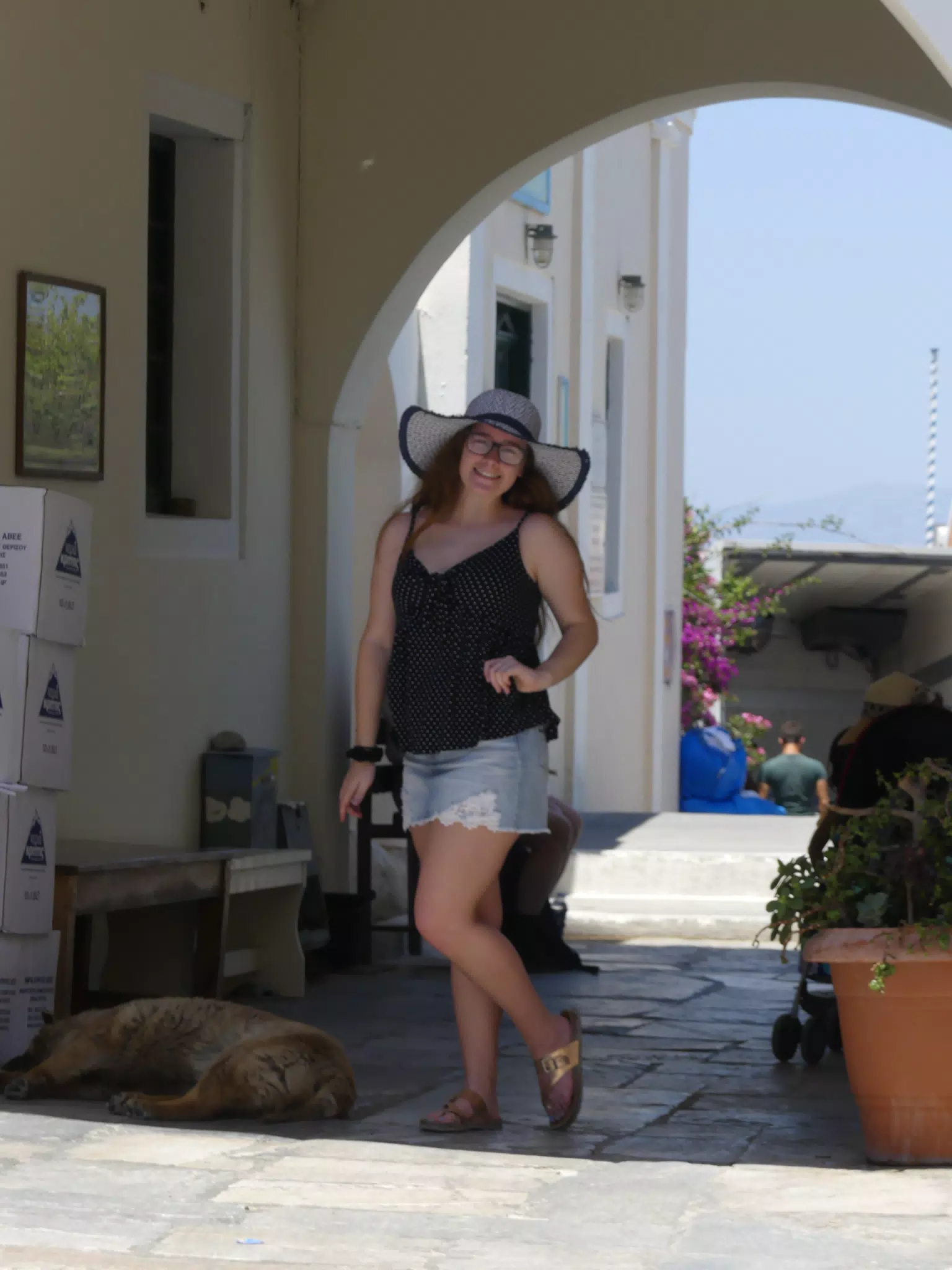 Madeline Posing in Oia, Santorini
