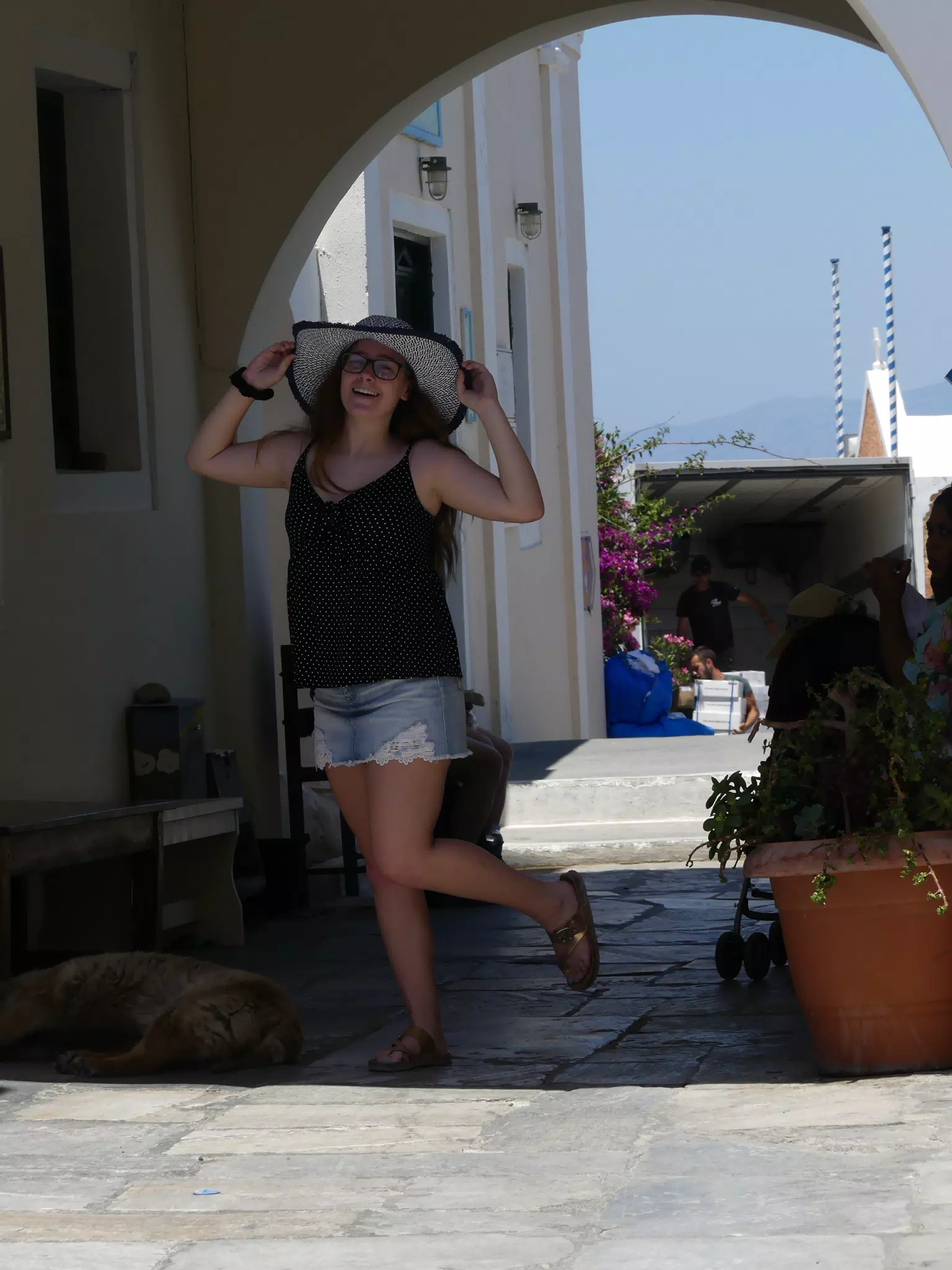 Madeline in Oia, Santorini