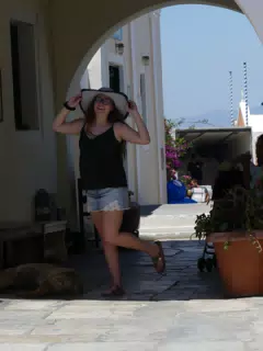 Madeline in Oia, Santorini