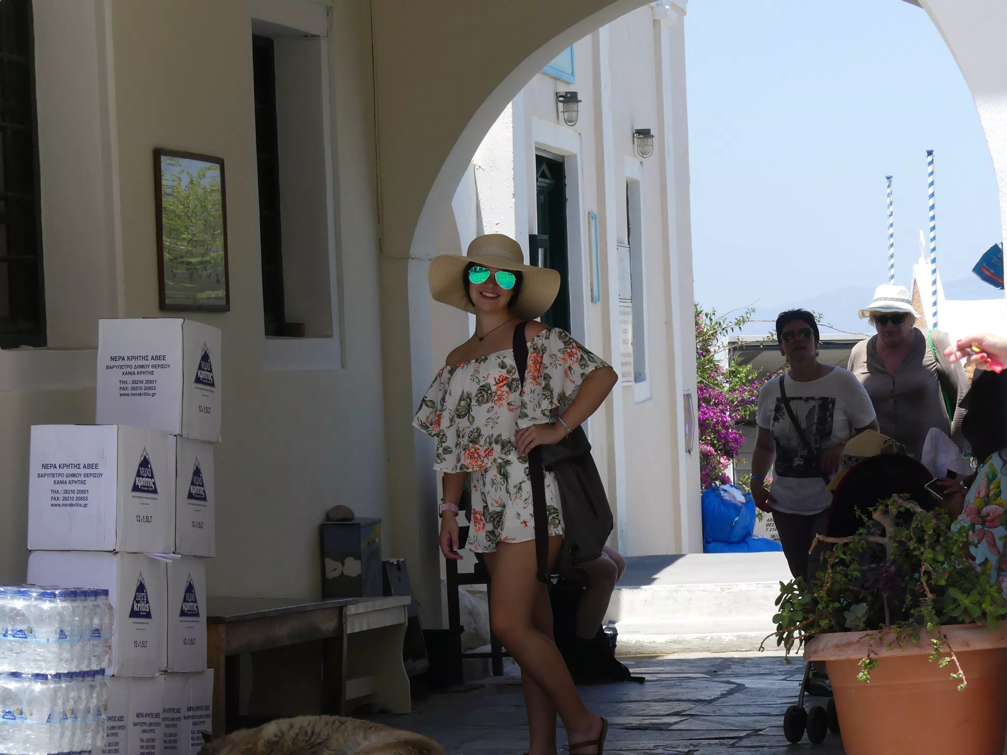 Emily Posing in Oia, Santorini