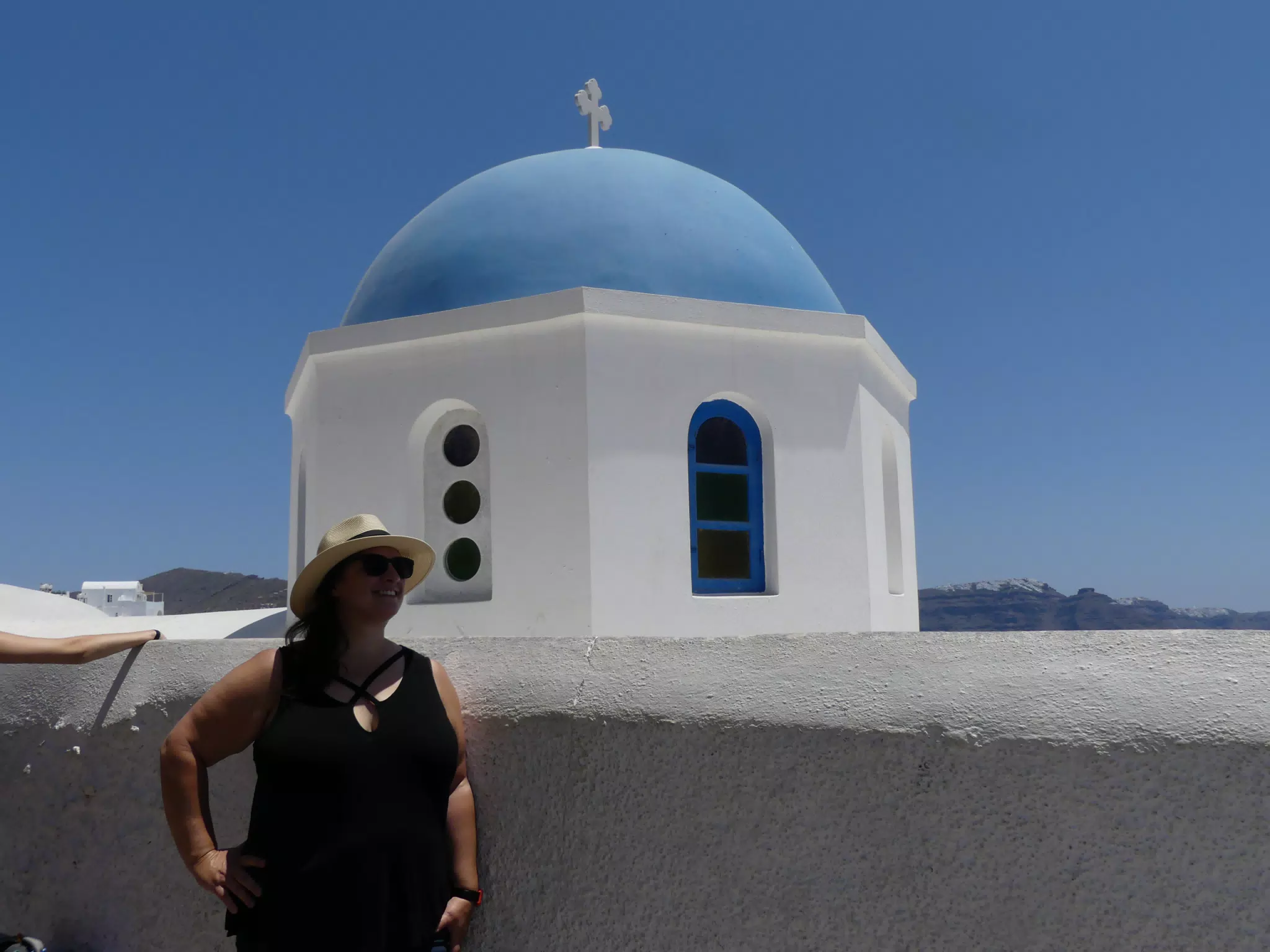 Dominica at the Blue Dome in Oia
