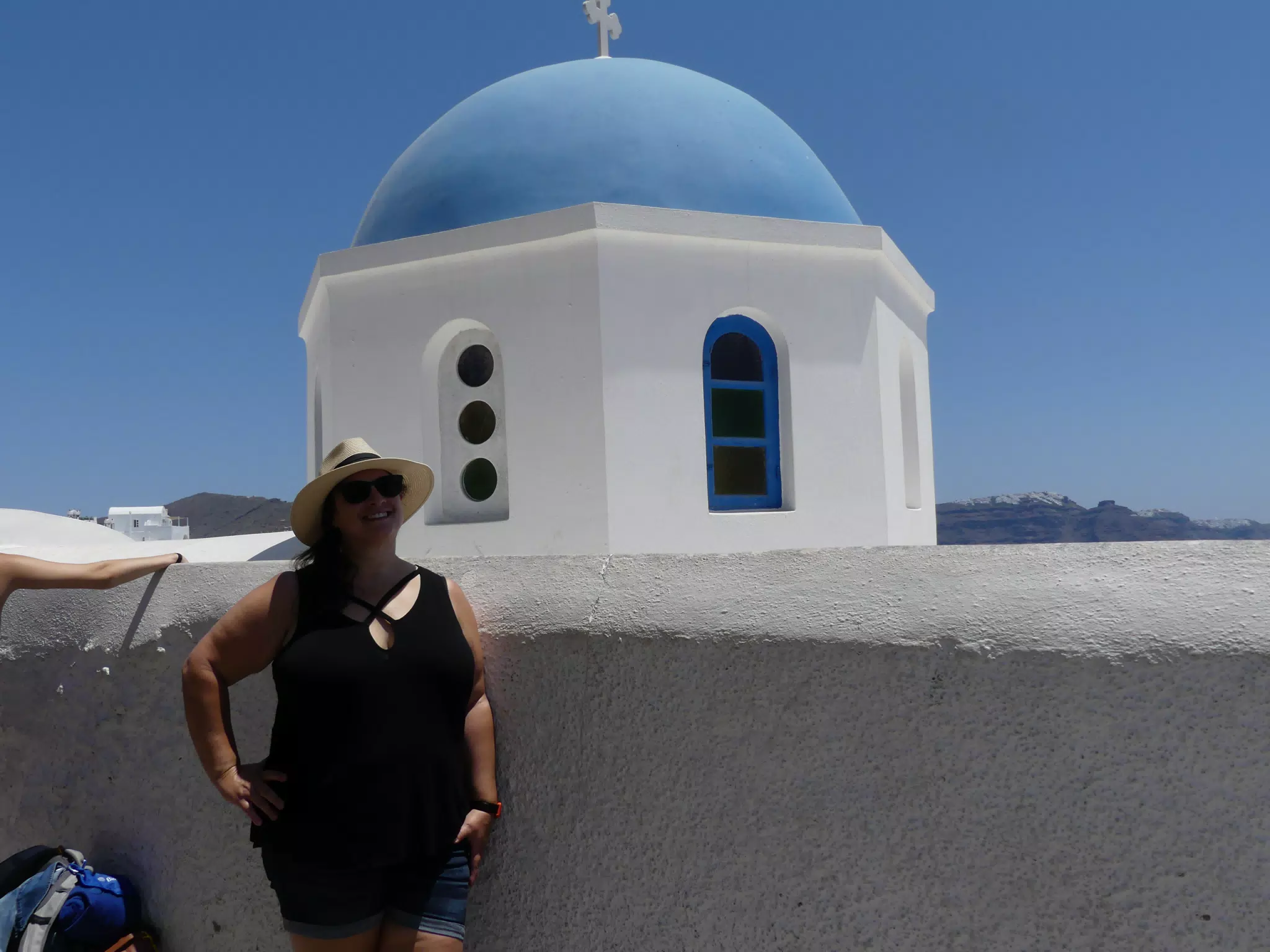 Dominica at the Blue Dome in Oia