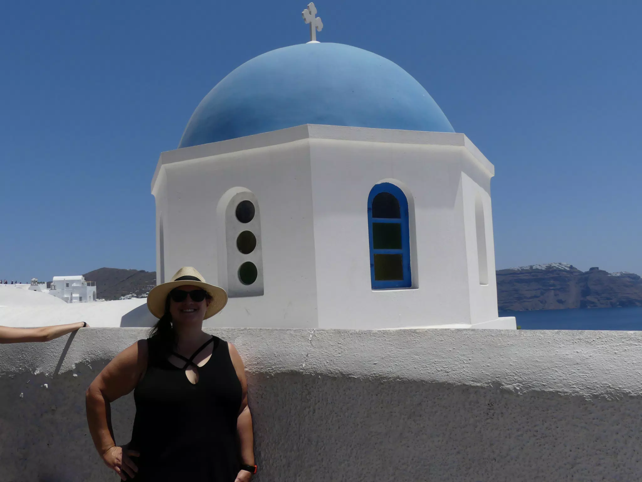 Dominica at the Blue Dome in Oia