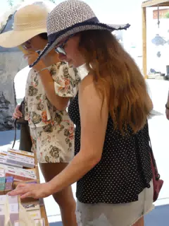 Madeline and Emily Shopping in Oia