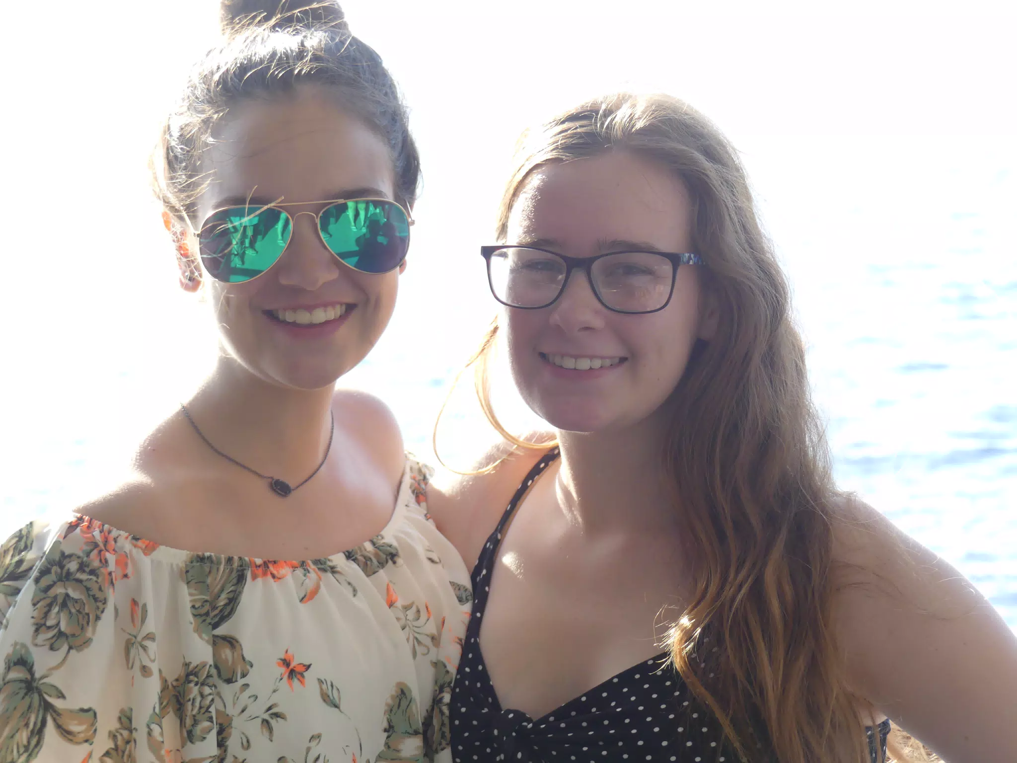Emily & Madeline on the Ferry from Santorini to Crete