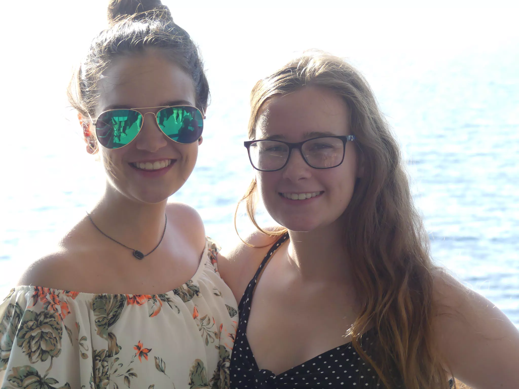Emily & Madeline on the Ferry from Santorini to Crete