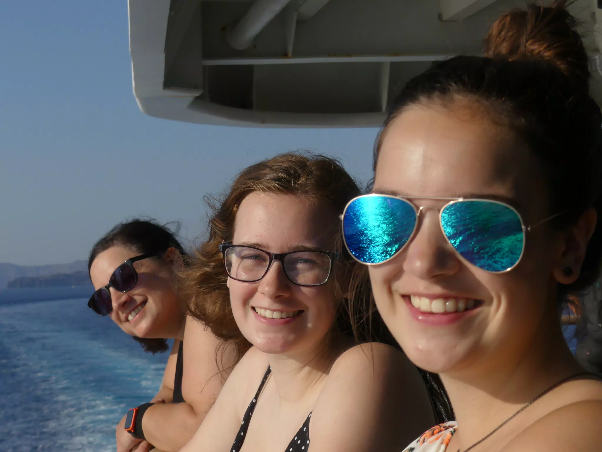 Emily & Madeline on the Ferry from Santorini to Crete