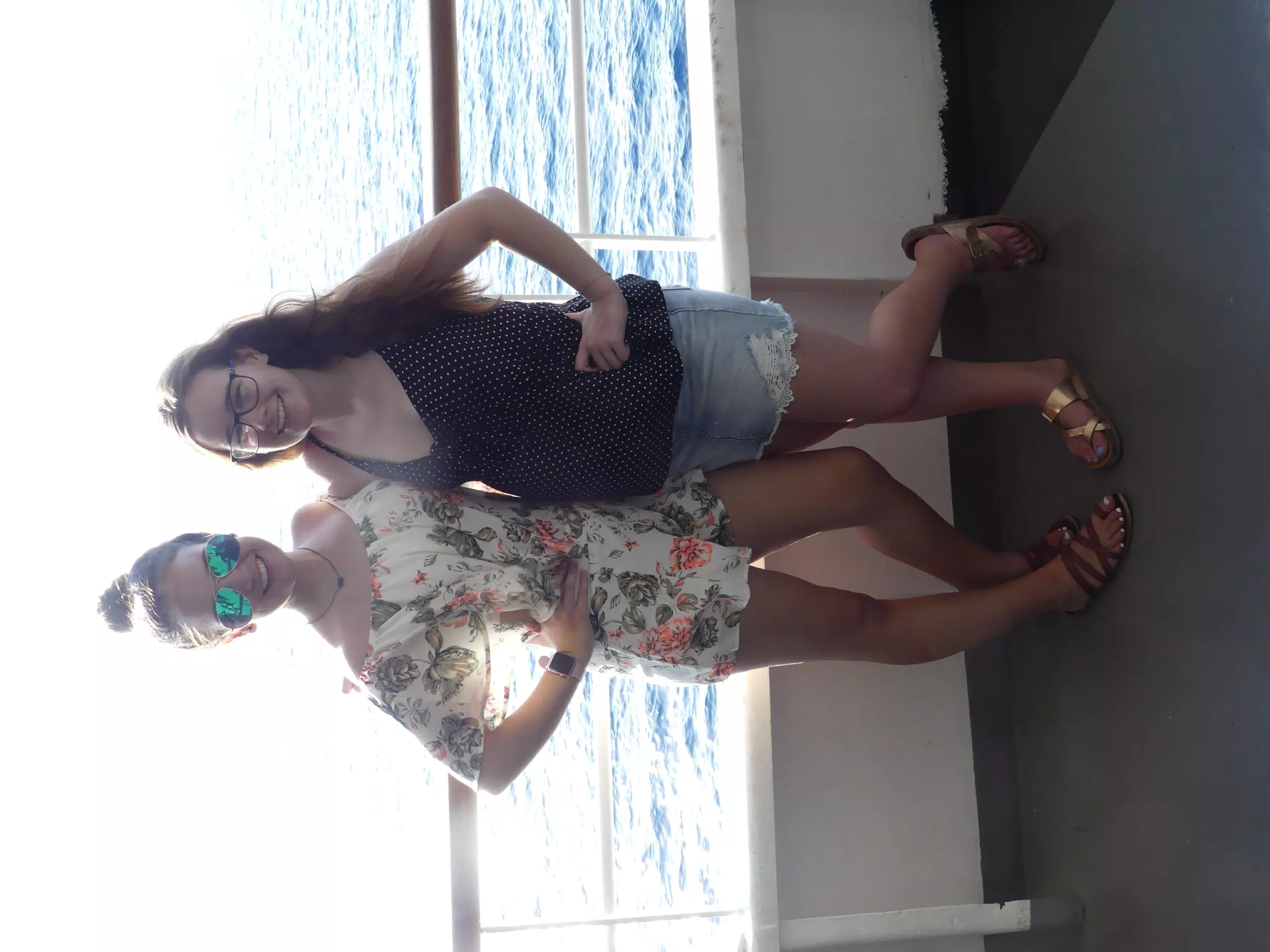 Emily & Madeline on the Ferry from Santorini to Crete